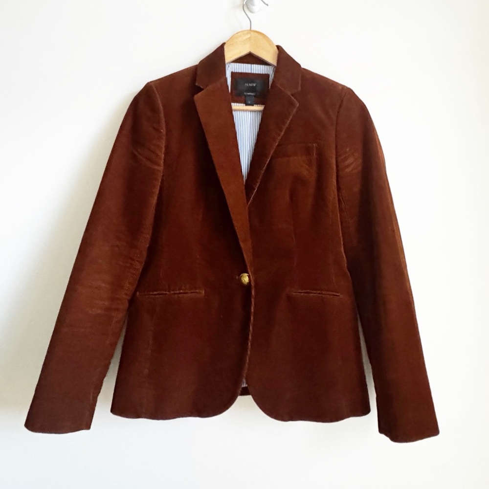 J. Crew Campbell Blazer in Corduroy Suiting Jacket Gold buttons